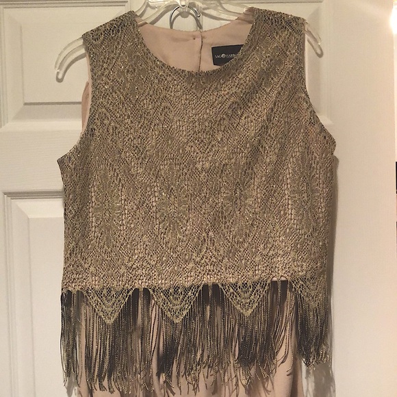 Sag Harbor vintage metallic gold fringe set - Picture 2 of 2